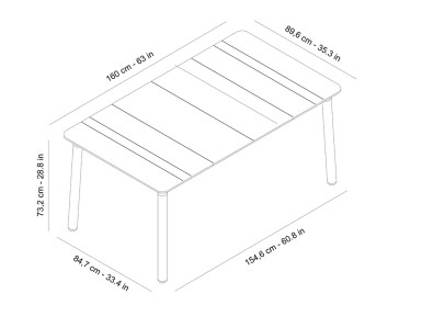 MESA JARDÍN RECTANGULAR...