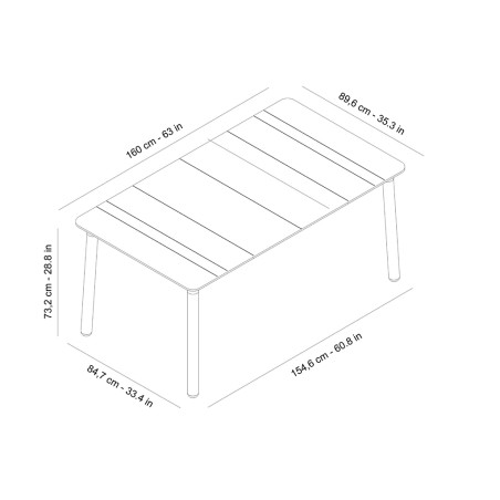 Taula Jardí Rectangular Salt Marró Terra