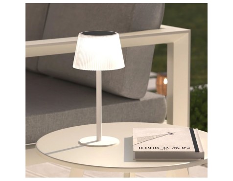 Lámpara De Mesa Solar Led Katy Blanco
