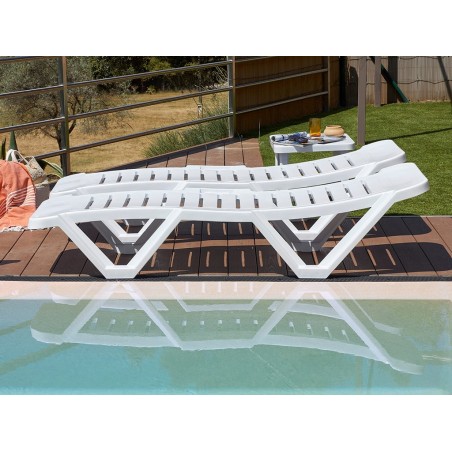 Set 2 Tumbonas Summer + Mesa Blanca