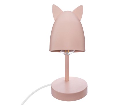 Lámpara De Mesa Hierro Orejas Rosa