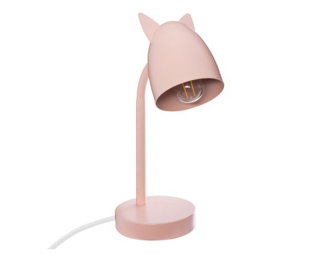 Lámpara De Mesa Hierro Orejas Rosa
