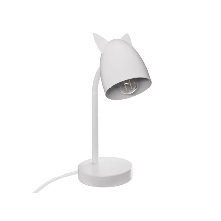 Lámpara De Mesa Hierro Orejas Blanca