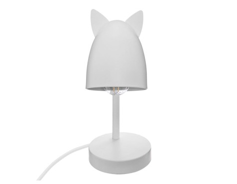 Lámpara De Mesa Hierro Orejas Blanca