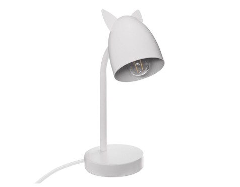 Lámpara De Mesa Hierro Orejas Blanca