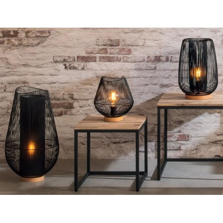 Lámpara De Mesa Jena Metal Negro