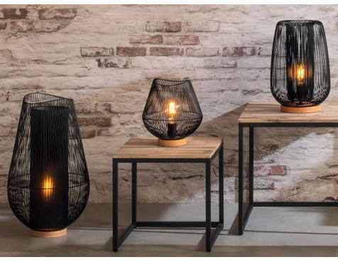 Lámpara De Mesa Jena Metal Negro