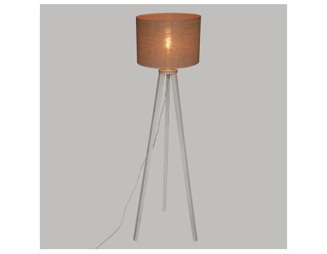 Lámpara De Pie Elva Madera Natural Y Beige