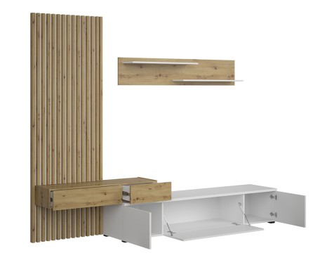 Mueble Salón Rebeca Plus Roble Cambrian Blanco