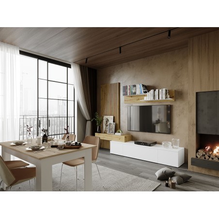 Mueble Salón Rebeca Plus Roble Cambrian Blanco