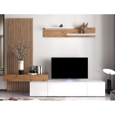 Mueble Salón Rebeca Plus Roble Cambrian Blanco