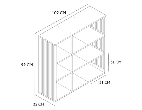 Estantería Klaus Natural 9 Cubos