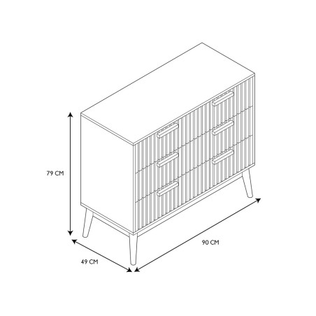 Calaixera Klaus Natural 3 Calaixos