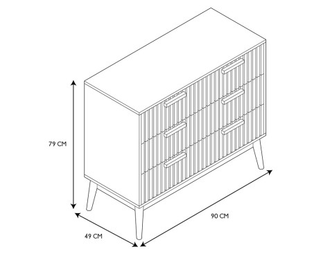 Calaixera Klaus Natural 3 Calaixos