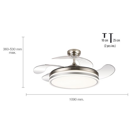 Ventilador De Sostre Amb Llum Calma 2 Níquel
