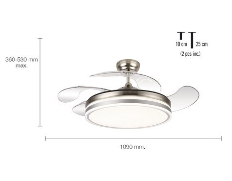 Ventilador De Sostre Amb Llum Calma 2 Níquel