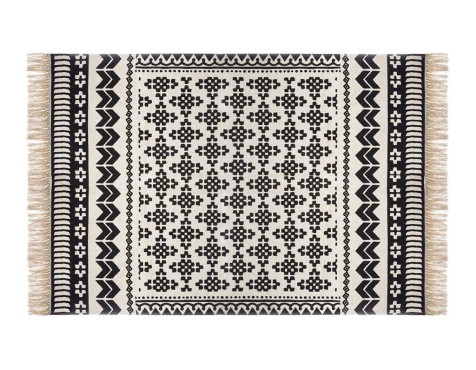 Alfombra Delhi Algodón Crema Y Negro