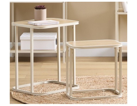 Joc 2 Taules Curvy Beix