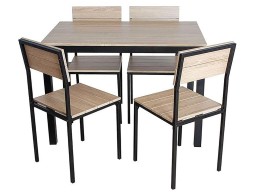 Conjunto Mesa Y 4 Sillas Xobe Negro Y Taupé