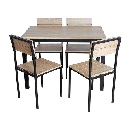 Conjunto Mesa Y 4 Sillas Xobe Negro Y Taupé