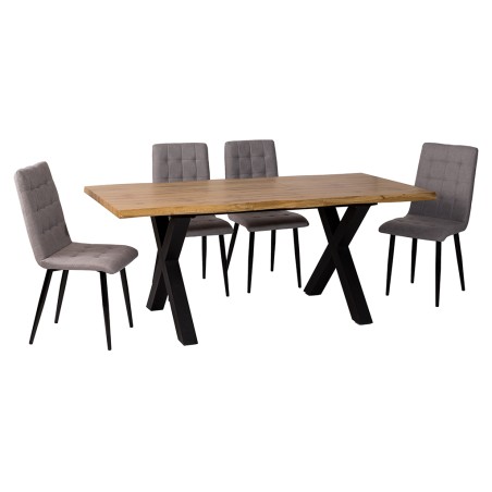 Mesa Comedor Extensible Sabina Madera Y Metal