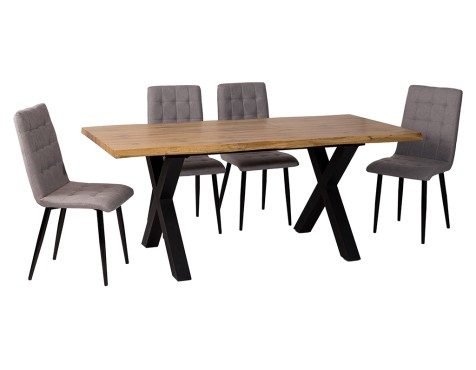 Mesa Comedor Extensible Sabina Madera Y Metal