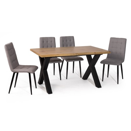 Mesa Comedor Extensible Sabina Madera Y Metal