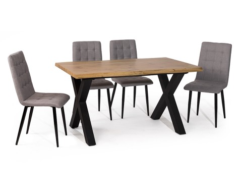 Mesa Comedor Extensible Sabina Madera Y Metal