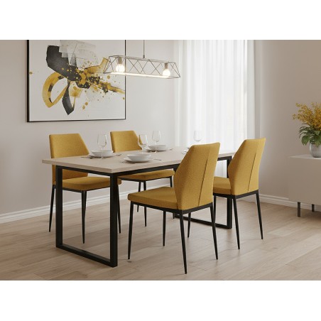 Silla Salón Marina Tela Mostaza
