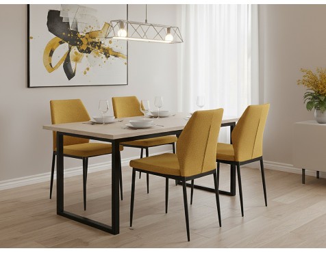 Silla Salón Marina Tela Mostaza