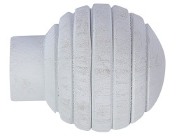 Terminal Cortina Esfera Blanco Beige Antique (2un)