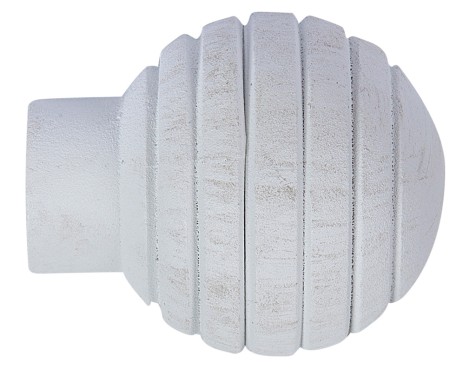 Terminal Cortina Esfera Blanco Beige Antique (2un)