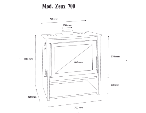 Estufa De Llenya Zeux 700
