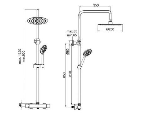 Columna Ducha Termoline Grifo Termostatico Cromo