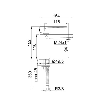 Aixeta Lavabo Monocomandament Luca Xl Cromat