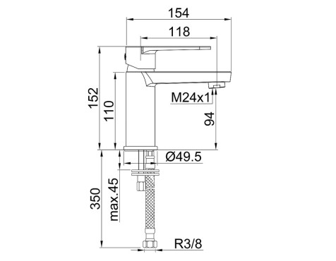 Grifo Lavabo Monomando Luca Xl Cromo