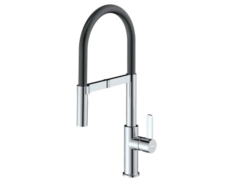 Grifo Cocina Monomando Flexible Udine Cromo/Negro