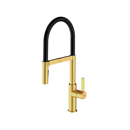 Grifo Cocina Monomando Flexible Udine Oro/Negro