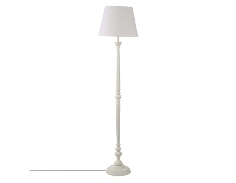 Lámpara De Pie Leo Madera Blanca