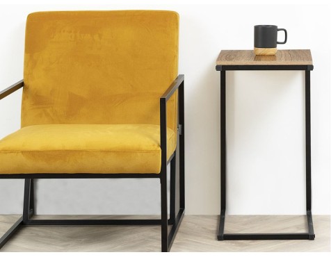 Mesa Auxiliar Madera Y Metal