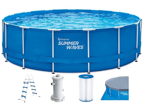 Piscina Tubular Redonda Summer Waves C/Depuradora