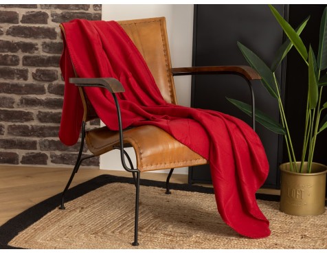 Manta Plaid Polar Roja