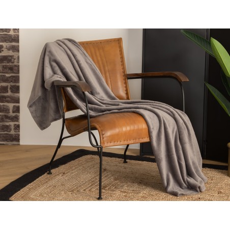 Manta Plaid Microfibra Gris