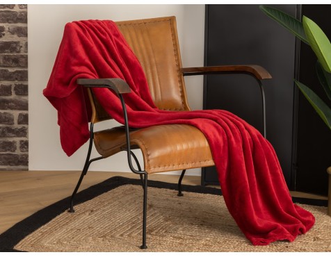 Manta Plaid Microfibra Roja