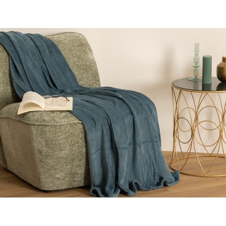 Manta Plaid Microfibra Azul Tormenta