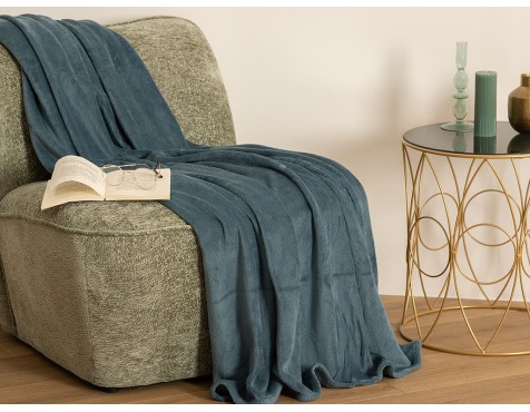 Manta Plaid Microfibra Azul Tormenta