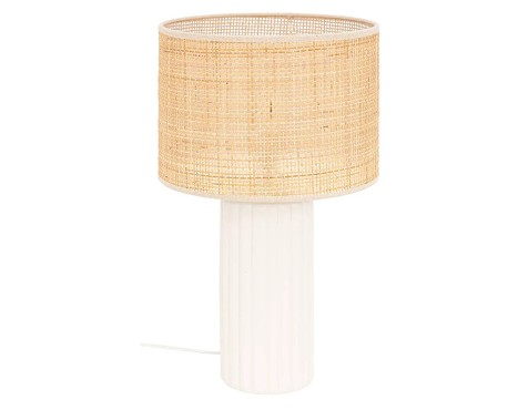 Lámpara De Mesa Tylia Cerámica Blanca/Natural