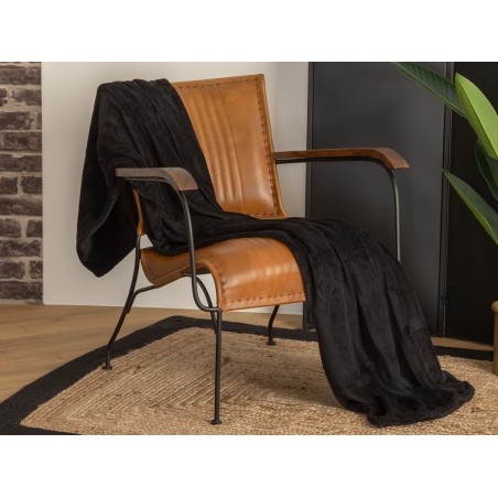 Manta Plaid Microfibra Negra