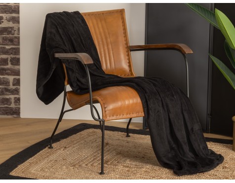 Manta Plaid Microfibra Negra