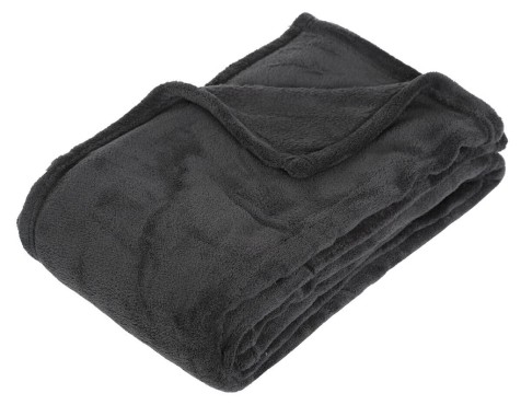 Manta Plaid Microfibra Gris Oscuro